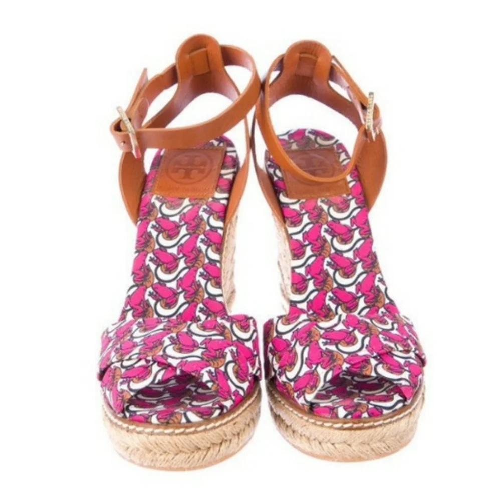 Tory Burch Wedge Espadrilles Jute Rope Designer Summer Beach